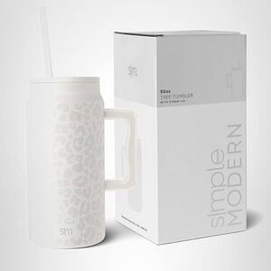 Simple Modern Cream Leopard 50oz Tumbler with Straw